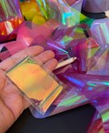 Fantasy film High Light colors Iridescent film Nail Art Ice Cube Broken Paper Glass Broken rainbow Decoration Foil Nail Design Sticker product logo