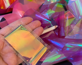 ファンタジーフィルムハイライトカラー虹色フィルムネイルアートアイスキューブ割れた紙ガラス壊れた虹デコレーションホイルネイルデザインステッカー