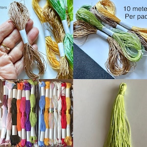 Embroidery floss, Viscose thread, Rayon thread polyester commercial Silk embroidery thread, Irish lace crochet tassel making image 6