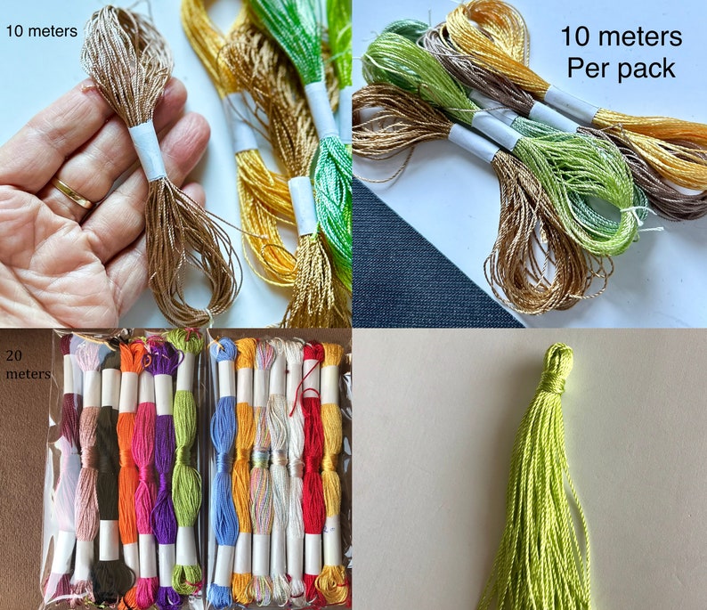 Embroidery floss, Viscose thread, Rayon thread polyester commercial Silk embroidery thread, Irish lace crochet tassel making image 6