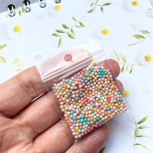 Glass Micro Beads No Hole 1.5 mm-2 mm fairy beads, Nail Art Caviar beads, hollow glass jewelry, doll houses, miniature fake sprinkles, slime