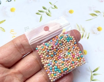 Glas-Mikroperlen ohne Loch 1,5 mm - 2 mm Feenperlen, Nail Art Kaviarperlen, Hohlglasschmuck, Puppenhäuser, Miniatur-Fake-Streusel, Schleim