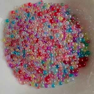 Cuentas mixtas de burbujas AB de 1-3 mm y 1,5-4 mm, perlas de vidrio iridiscentes, arte de resina de sirena, arte de uñas multicolor sinfonía transparente
