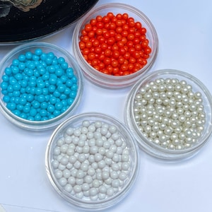 Perline di micro perline di vetro senza foro da 4 mm, Nail Art, case delle bambole, granelli finti in miniatura, argilla polimerica, arte in resina