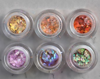 New Holographic Crystal Fire Opal Flakes Aurora Nail Ice Platinum Powder nail resin body cosmetic pigment