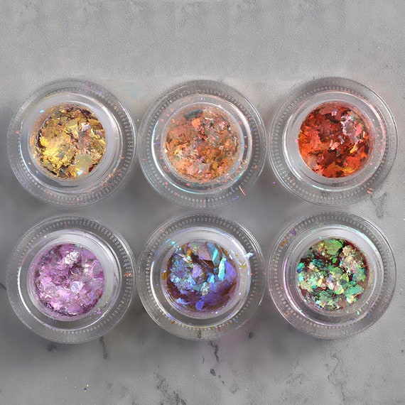 New Magic Holographic Crystal Fire Opal Flakes Aurora Nail Ice Platinum Powder nail resin body cosmetic pigment