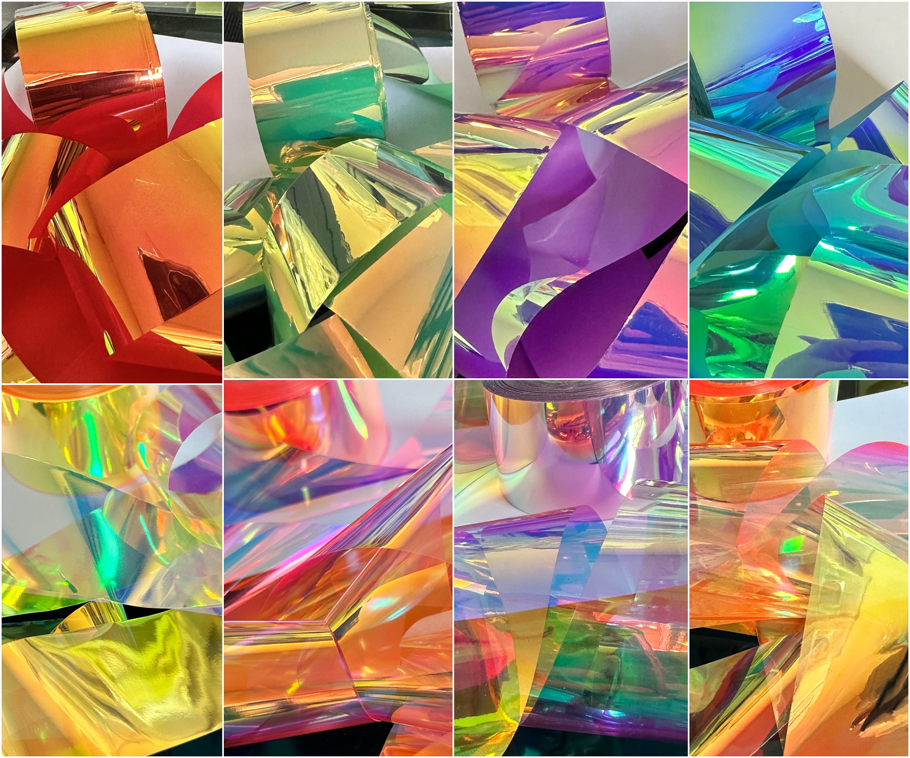 Transparent Stained Glass Holographic Foil Fusing Rolls, DIY