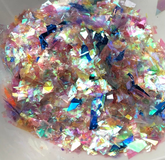 Escamas Mylar Nail Art Brillo Holográfico Blanco Para Uñas