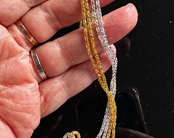 Gold/Silver plated Hollow Snake Chain Necklace With Lobster clasp, 20" L/ Silver plated snake chain Necklace With Clasp 21"