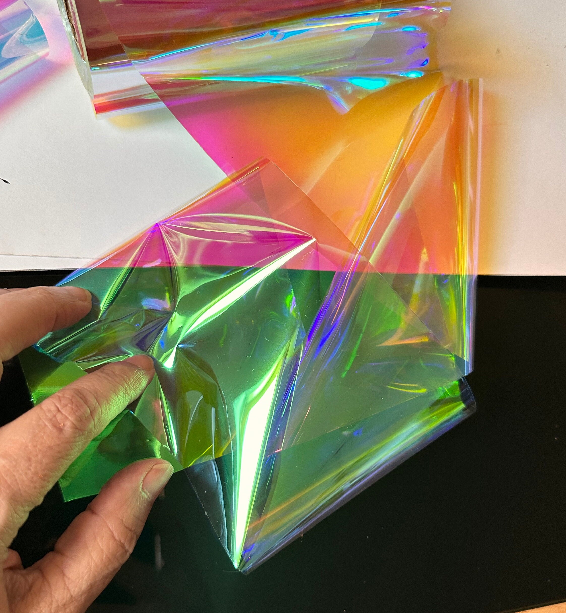 Thick Colorful Opal, Fire Opal Glass Paper Iridescent Dichroic Film  Cellophane Paper Reflective Mirror Design, 10cm Width -  Israel