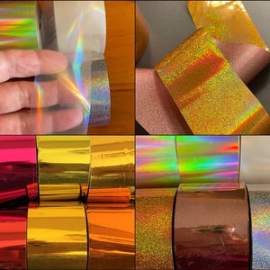 Gold Silver Holo Starry Sky Transfer Nail Foil Tape 4cm*100cm Transfer Sticker Art Decoration Nail Art Embossing Laser Foils