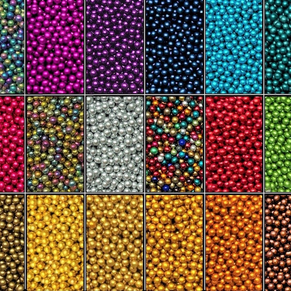 Micro perles de verre métallisé sans trou 1.5mm-2mm perles, Nail Art bijoux en verre creux maisons de poupée miniature faux saupoudre de résine visqueuse