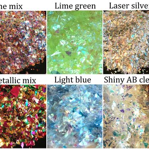 Iridescent Cellophane Unicorn Crushed mermaids flakes Broken Glass paper Mirror flakes 3D Decorations Manicure Decoration image 3