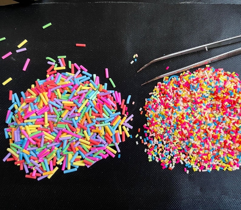 Argile polymère faux bonbons bonbons décorations de saupoudrage de sucre pour faux gâteau dessert nourriture maison de poupée, bijoux en boule de verre, remplissage en résine image 8