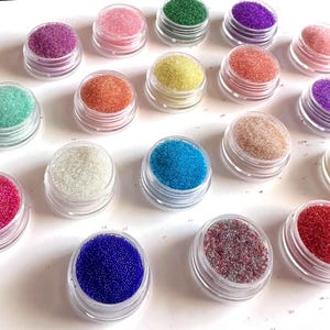 AB Transparent Iridescent Glass Micro beads No Hole fairy 0.6mm -1mm Caviar Marbles Polymer Clay Resin Nail Art glass globe jewelry