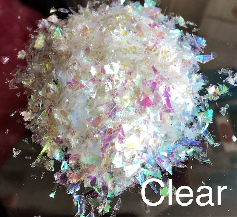 Crushed Iridescent Cellophane Glass Paper Clear AB Color Etsy