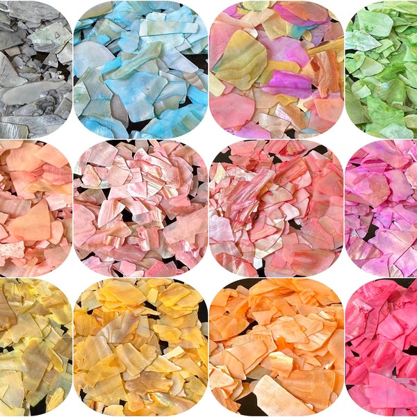 Abalone shell Crushed Thin Slice Natural Seashell chips Flakes nail resin art