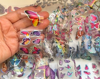 Butterfly transfer foil nail art resin art