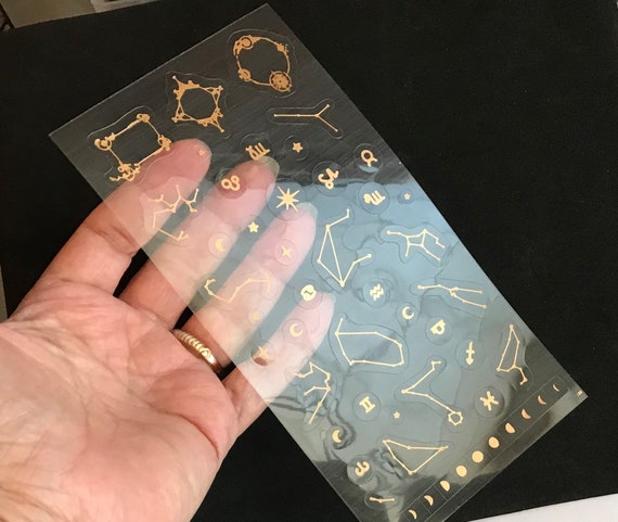 Constellation stars space Alphabet symbols transparent plastic sticker sheet Use Of Epoxy Mold  Filling