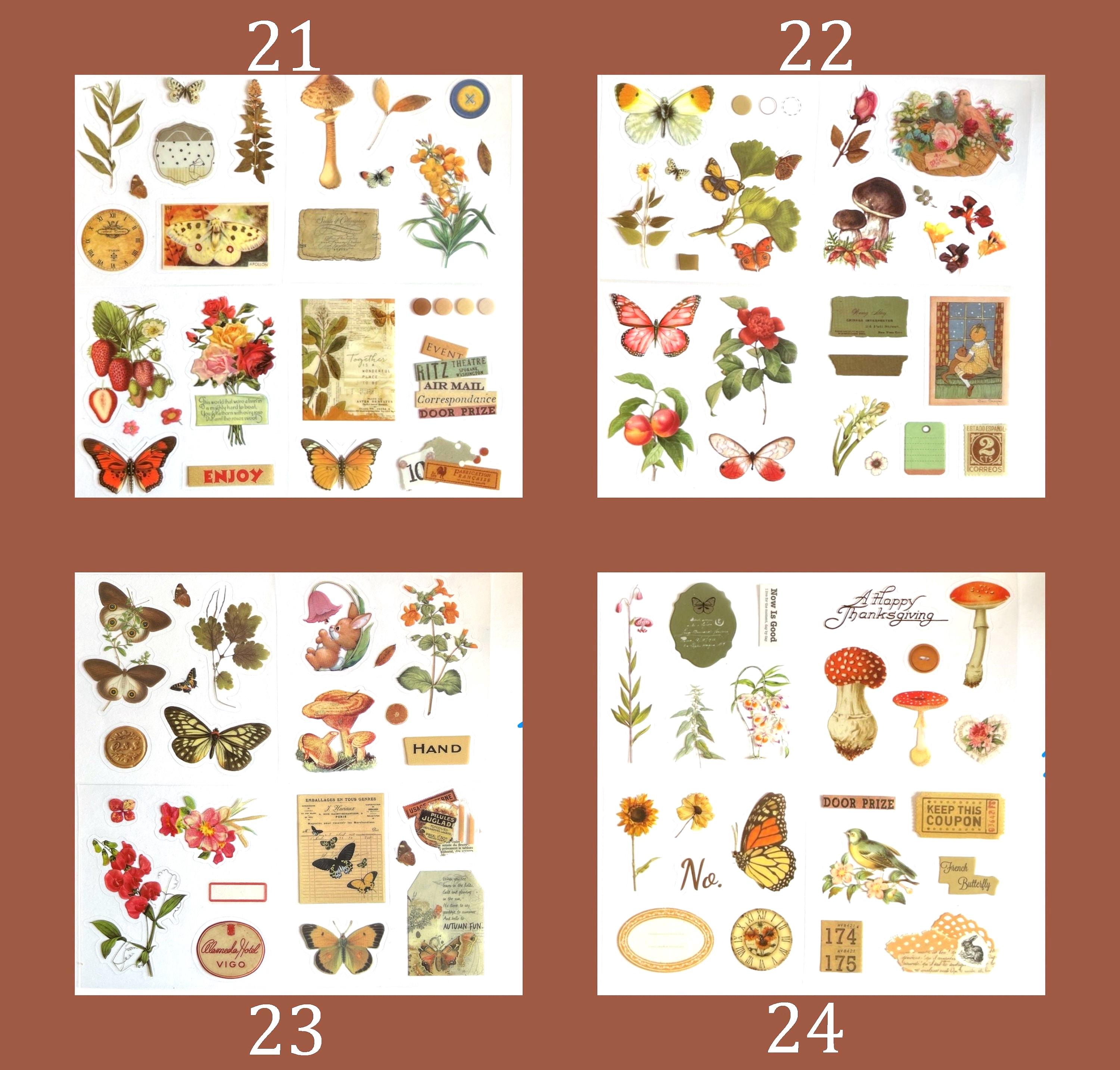 100 Pezzi Adesivi Floreali Trasparenti Per Scrapbooking – Set Con 50 Design Unici In Stile Acquerello, Impermeabili, Facili Da Applicare, Ideali Per PC, Bottiglie E DIY