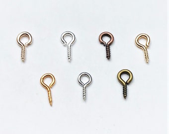 Eye screw Bails ( 8 x 4 ), ( 5 x 10 )Eye Hook Pins Silver/gold/bronze/dull silver/copper/KC gold Tone Cabochon Charm Connector Loop