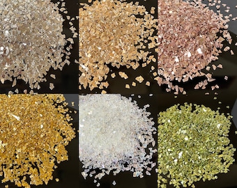 Crushed Glass Glitter Resin Art Supplies Nail Art Glass Gravel Metallic Sequins Stone