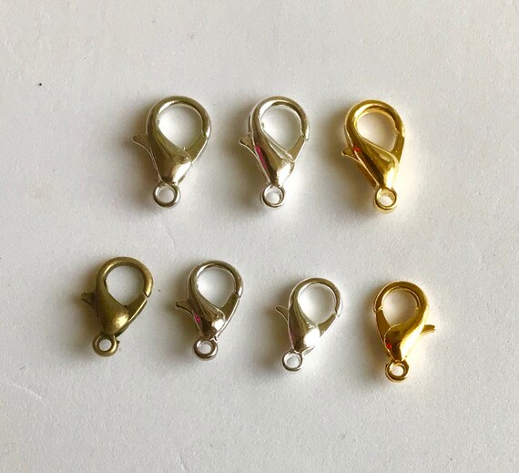 Free 10//100pcs Silver Plated Mixed Charms Bracelet Lobster Clasp Jewelry Making