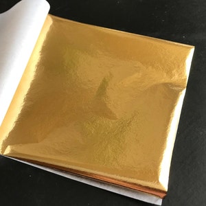 Carta da artigianato artistico, carta effetto foglia d'oro per decorazioni fai da te, doratura, slime, artigianato, 9 x 9 cm