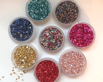 Irregular crushed Broken Glass crystals 3D Nail Art Resin art, Shell Glitter Stone Decoration