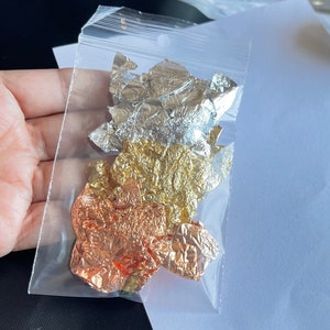 Gold copper silver gold leaf metallic flakes for makeup art craft jewelry accessories making image 10