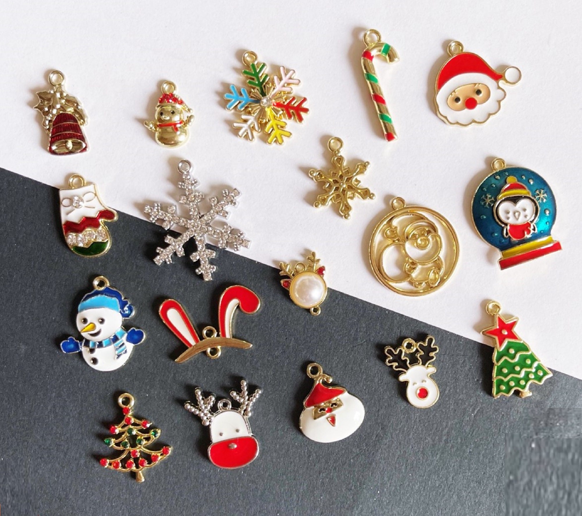 10pcs Enamel Christmas Charms Santa Claus Snowman Charms Pendants for  Jewelry Making Necklace Bracelet Earrings DIY X'mas Gift - AliExpress