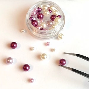 75-100 pièces mélange rond sans trou 2.5-5mm perles d'imitation ABS sans trou perles en vrac pour la fabrication de bijoux à bricoler soi-même pour la fabrication de moules en silicone époxy