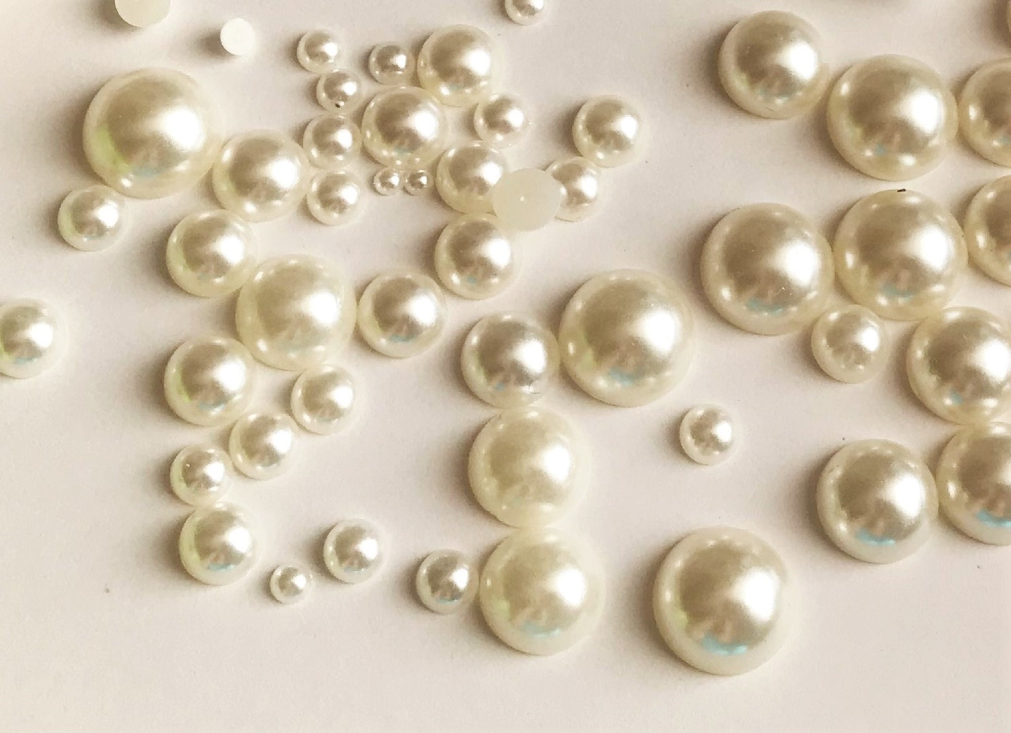 Mixed Off-White Acrylic Pearl Beads-0278-31