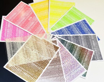 Lase Holographic Neon Hohlnagel Aufkleber 3D Nagelaufkleber