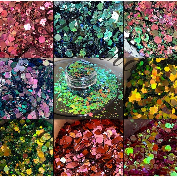 Chunky Hexagon Chameleon Color Shift Nail Glitter Nail Art resin art tumbler craft