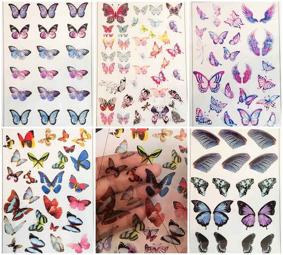 5 Sheets Butterfly Metal Stickers Resin Mold Fillers Epoxy Filling