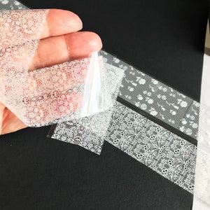 50*4 cm White nail lace foil , nail art foil sticker, transfer decal nail sticker