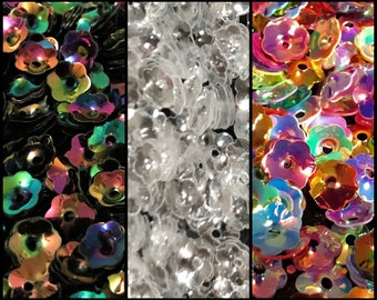 Holographic flower sequin rainbow and chameleon Color 3D Sequin Flower DIY Art Decoration Jewelry nail art clothing accessories