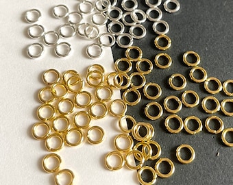 50 pcs Silver gold plated 5 mm jump ring, Open Jump Split Rings Connector , jewelry findings