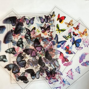 Papillon volets ailes de fée feuille d'image transparente moules en résine époxy autocollants en résine UV