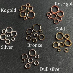 Anneaux de jonction de tailles assorties, anneaux KC or, bronze, argent, or, argent foncé (argent mat), anneaux à ressort, accessoires pour la création de bijoux, bricolage