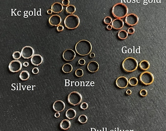 Jump ring mixed sizes jump rings KC gold bronze silver gold, dark silver (dull silver) Spring Rings jewelry finding jewelry making diy