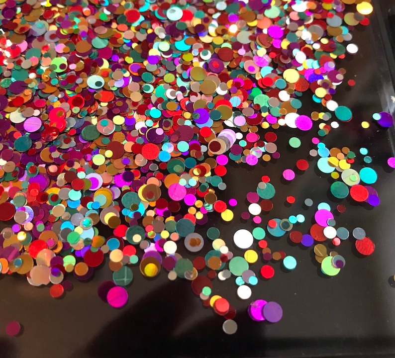 Colorful Mixed dots Nail Art Glitter Paillette Mixed Colors Etsy