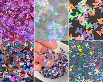 Butterfly Nail Sequins ultrathin Holographic Nail Sparkle Glitter Flakes Manicure Decoration, 3D Nail art Sequins,