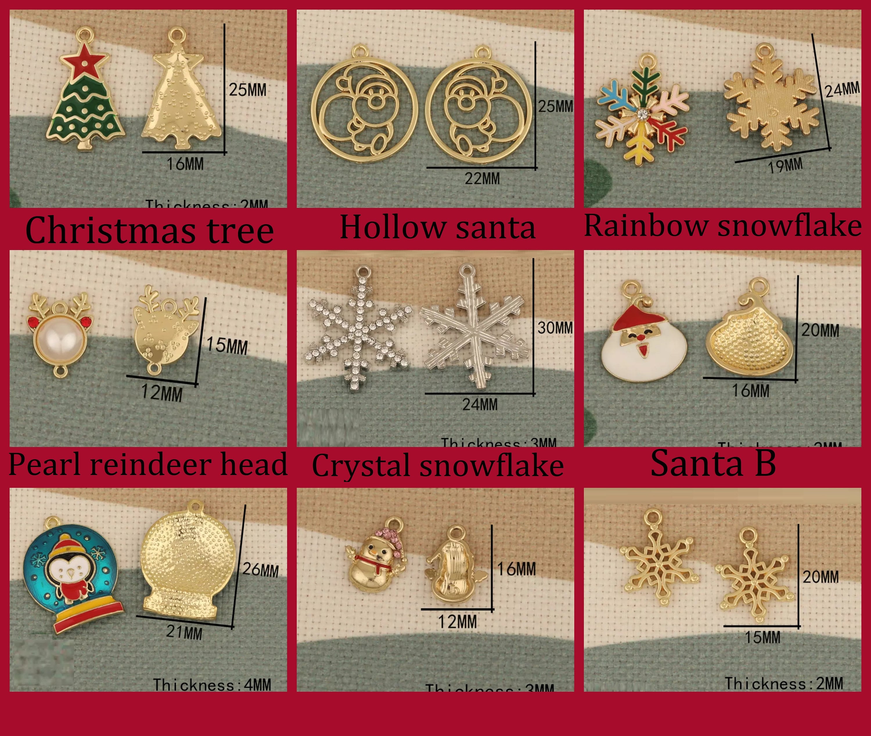 Enamel Christmas Tree Santa Claus Charms For DIY Jewelry Stores Making From  Yummy_shop, $3.4