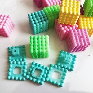 5 pcs Colorful Berry split cube acrylic hair jewelry bead kids girl gift her