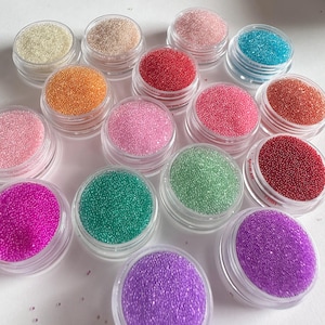 Transparent Glass Micro No Hole fairy 0.5-0.7mm Caviar Marbles caviar beads Polymer Clay Resin Nail Art glass globe jewelry slime beads