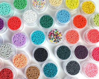 Mikrokulki szklane bez otworu 1,5 mm-2 mm koraliki wróżkowe zdobienia paznokci koraliki kawiorowe pusta szklana biżuteria domki dla lalek miniaturowe sztuczne posypki szlam