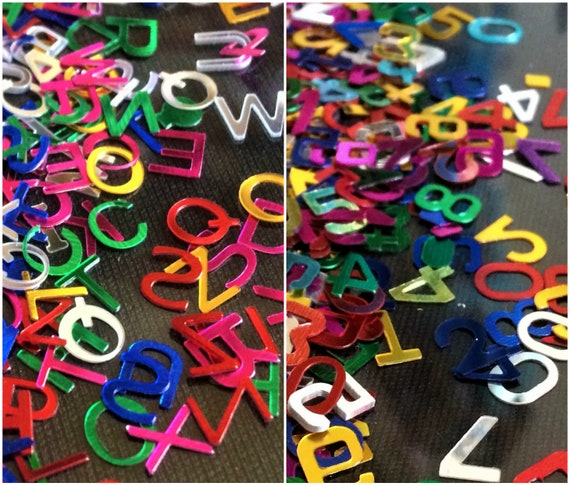 Mixed Alphabet digital colorful Sequin Nail art Crafts resin mould slime party scrapbooking material
