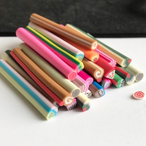 Sale, Kawaii canes, 3/5/10 pcs Assorted Cake Candy Sweet Polymer Clay Stick Fimo Cane ,  Nail Art rods Stickers ,phone 3D Decoration